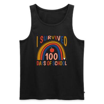 Rainbow 100th Day Survived 100 Days Of School - Men's Premium Organic Tank Top - black - Front - Michal (187cm)