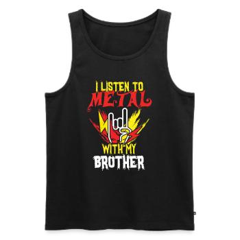 Metal With Brother Metal Kid Music Lover Rocker - Männer Premium Bio Tank Top - Schwarz - Vorne - Michal (187cm)