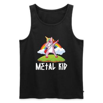 Guitar Metal Kid Music Heavy Rock Dab Unicorn - Männer Premium Bio Tank Top - Schwarz - Vorne - Michal (187cm)
