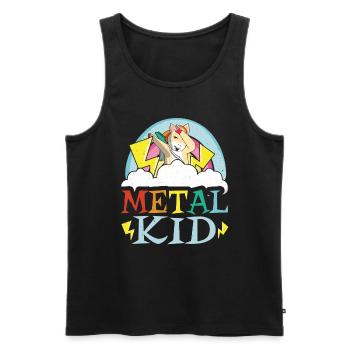 Guitare Metal Kid Musique Rock Dab Licorne Kawaii - Débardeur bio Premium Homme - noir - Devant - Michal (187cm)