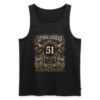 Retro Vintage Birth Whiskey Age 51 Years Old - Men's Premium Organic Tank Top - black - Front - Michal (187cm)