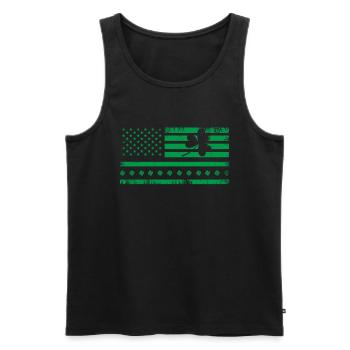 Amerika US Flagge Paddy Shamrock Saint Patricks - Männer Premium Bio Tank Top - Schwarz - Vorne - AI Model Male 178 light (178cm)