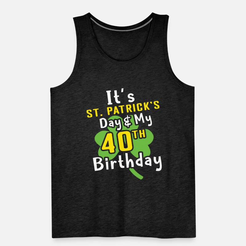 Mon âge de naissance 40 trèfles Saint Patrick Débardeur bio Premium Homme