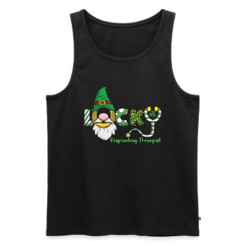 Lucky Respiratory Therapist Saint Patricks - Men's Premium Organic Tank Top - black - Front - Michal (187cm)