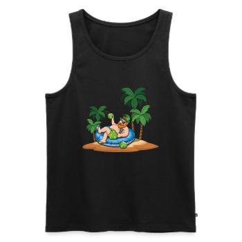 Leprechaun Relax Shamrock Saint Patrick Day - Débardeur bio Premium Homme - noir - Devant - AI Model Male 178 light (178cm)