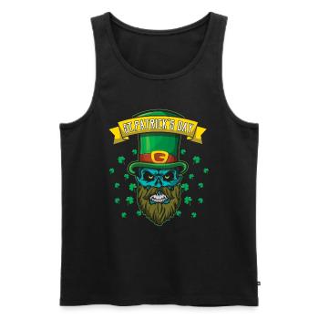 Knochenbärtiges irisches Kleeblatt Saint Patrick Tag - Männer Premium Bio Tank Top - Schwarz - Vorne - AI Model Male 178 light (178cm)