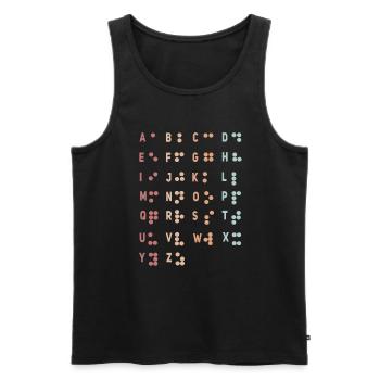 Retro Letter Braille Language Braille Alphabet - Men's Premium Organic Tank Top - black - Front - Michal (187cm)
