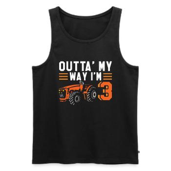 Out Way 3 Years Old Kids Truck Farming Tractor - Men's Premium Organic Tank Top - black - Front - Michal (187cm)