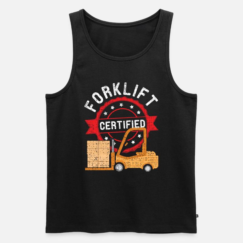Cooler Gabelstaplerfahrer Fahrer Trucker Gabelstapler - Männer Premium Bio Tank Top - Schwarz