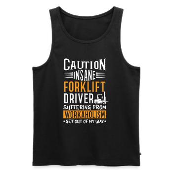 Achtung Gabelstaplerfahrer Fahrer Trucker Gabelstapler - Männer Premium Bio Tank Top - Schwarz - Vorne - AI Model Male 178 light (178cm)