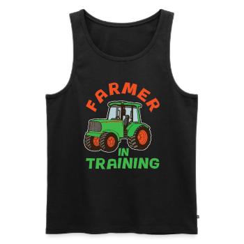 Farmer In Training Tractor Truck Ranch Farm - Men's Premium Organic Tank Top - black - Front - Michal (187cm)