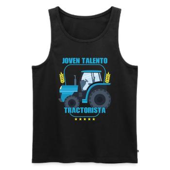 Junger talentierter Traktorfahrer liebt Bauern - Männer Premium Bio Tank Top - Schwarz - Vorne - Michal (187cm)