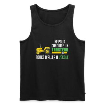 To Drive A Tractor Forced To School Farmer - Men's Premium Organic Tank Top - black - Front - AI Model Male 178 light (178cm)