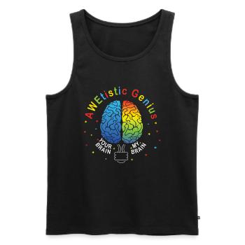 Mon génie cérébral Puzzle coloré Sensibilisation à l’autisme - Débardeur bio Premium Homme - noir - Devant - Michal (187cm)