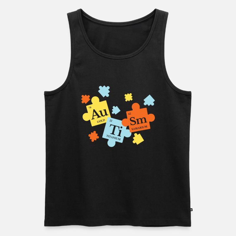 Periodensystem Elemente Puzzle Autismus Bewusstsein - Männer Premium Bio Tank Top - Schwarz