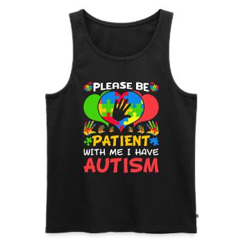 Patient Puzzle Herz haben Autismus Bewusstsein - Männer Premium Bio Tank Top - Schwarz - Vorne - Michal (187cm)