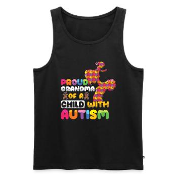 Proud Grandma Puzzle Autism Awareness - Men's Premium Organic Tank Top - black - Front - Michal (187cm)