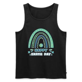Happy Rainbow Save Nature Oceans Day Earth Day - Männer Premium Bio Tank Top - Schwarz - Vorne - Michal (187cm)