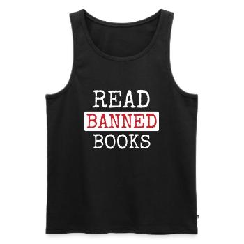 Lesen Verbotene Buchunterstützung Buchliebhaber Leser Lesen - Männer Premium Bio Tank Top - Schwarz - Vorne - Michal (187cm)