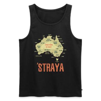 Australie Retro Australia Day Carte de l’Australie - Débardeur bio Premium Homme - noir - Devant - AI Model Male 178 light (178cm)