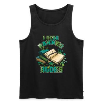 Leser Lesen Ich lese verbotenes Buch Lustiger Buchliebhaber - Männer Premium Bio Tank Top - Schwarz - Vorne - Michal (187cm)