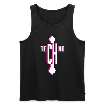 Raver, Rave, Hard, Techno, Dark Tekno, Religion - Männer Premium Bio Tank Top - Schwarz - Vorne - AI Model Male 178 light (178cm)