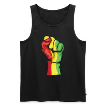 Célébrez l’histoire des Noirs de Juneteenth - Débardeur bio Premium Homme - noir - Devant - AI Model Male 178 light (178cm)