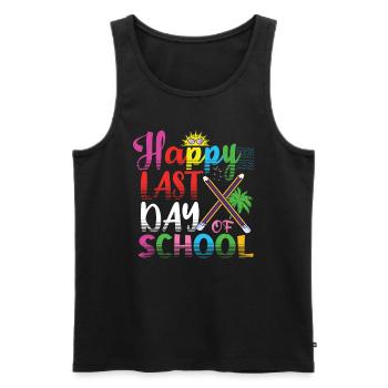 Day Of School Summer Happy Last Class Beach - Men's Premium Organic Tank Top - black - Front - Michal (187cm)