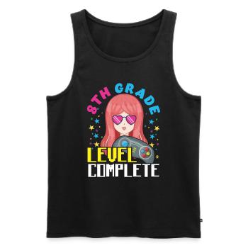 Anime Tag der Schule Happy Last Gamer 8. Klasse - Männer Premium Bio Tank Top - Schwarz - Vorne - AI Model Male 178 light (178cm)