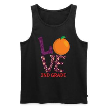 Day Of School Happy Last Class Love 2nd Grade - Men's Premium Organic Tank Top - black - Front - AI Model Male 178 light (178cm)