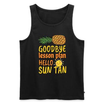 Ananas Été Jour De L’Ecole Joyeux Dernier Soleil - Débardeur bio Premium Homme - noir - Devant - Michal (187cm)