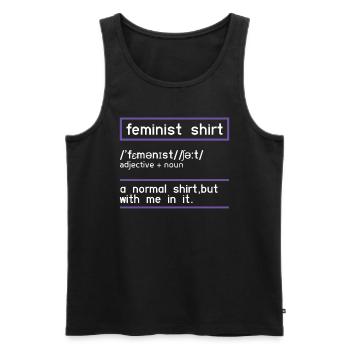 Définition Féminisme Droits Femmes Égalité Féministe - Débardeur bio Premium Homme - noir - Devant - Michal (187cm)