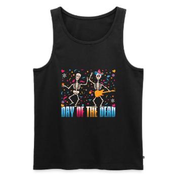 Tanzendes Skelett Muertos Tag der Toten Halloween - Männer Premium Bio Tank Top - Schwarz - Vorne - Michal (187cm)