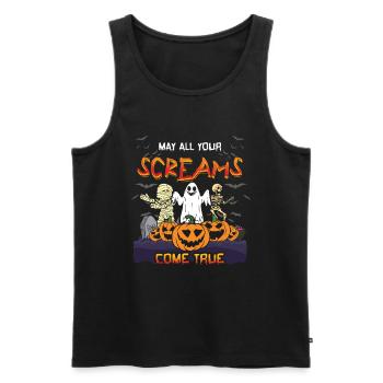 Gruselige Horrormonster Skelett Gruseliges Halloween - Männer Premium Bio Tank Top - Schwarz - Vorne - AI Model Male 178 light (178cm)
