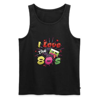 I Love 80s Carnival 80 Retro Year 1980 Vintage - Débardeur bio Premium Homme - noir - Devant - Michal (187cm)