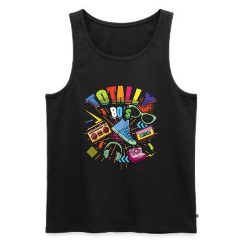 80s Carnival 80s Retro Party Year 1980 Vintage - Men's Premium Organic Tank Top - black - Front - Michal (187cm)