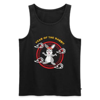 Jahr des Kaninchens Niedliches Kawaii Chinesisches Neujahr - Männer Premium Bio Tank Top - Schwarz - Vorne - Michal (187cm)