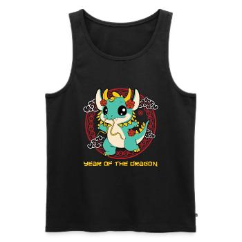 Année Du Dragon Zodiaque Mignon Kawaii Nouvel An - Débardeur bio Premium Homme - noir - Devant - Michal (187cm)
