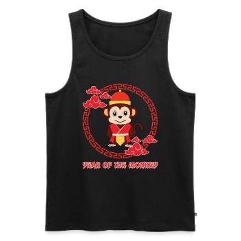 Année Du Singe Zodiaque Mignon Kawaii Nouvel An - Débardeur bio Premium Homme - noir - Devant - Michal (187cm)