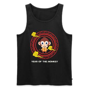 Année Du Singe Kawaii Zodiac Nouvel An Chinois - Débardeur bio Premium Homme - noir - Devant - Michal (187cm)