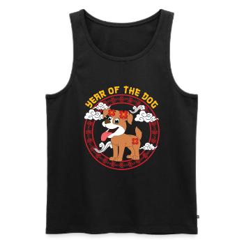 Year Of Dog Cute Zodiac Kawaii New Year - Men's Premium Organic Tank Top - black - Front - Michal (187cm)