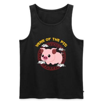 Année Du Cochon Kawaii Zodiac Nouvel An Chinois - Débardeur bio Premium Homme - noir - Devant - Michal (187cm)