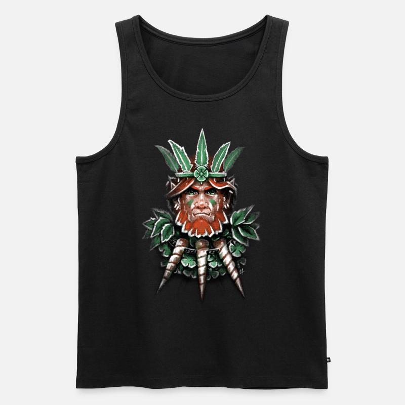 Wild Leprechaun - Männer Premium Bio Tank Top - Schwarz