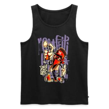 Le graffiti n'est pas une vision de la rue du crime - Débardeur bio Premium Homme - noir - Devant - AI Model Male 178 light (178cm)
