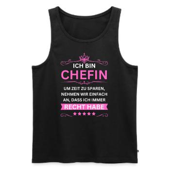 Ich bin Chefin - Männer Premium Bio Tank Top - Schwarz - Vorne - Michal (187cm)