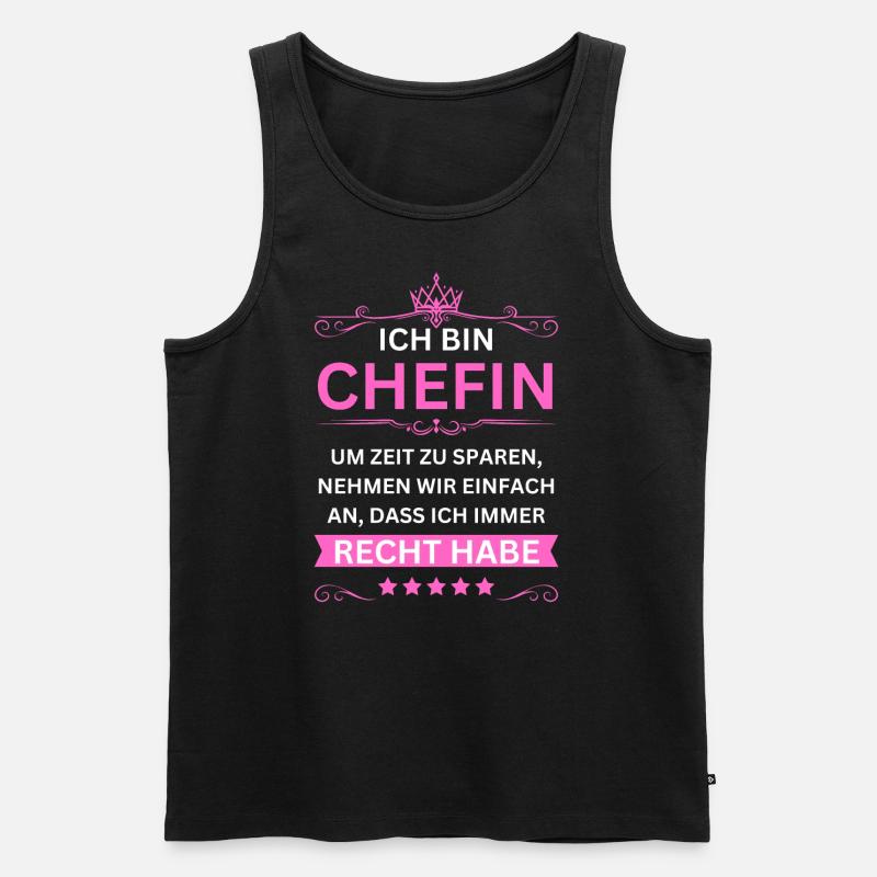 Ich bin Chefin - Männer Premium Bio Tank Top - Schwarz