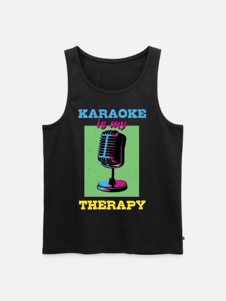 Karaoke is my therapy - Men's Premium Organic Tank Top - black