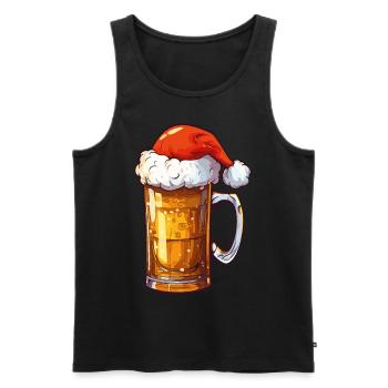 Chope de bière de Noël Bière de Noël Cheers - Débardeur bio Premium Homme - noir - Devant - Michal (187cm)