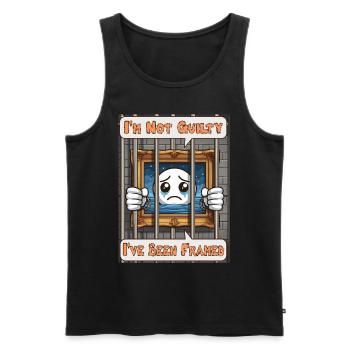 I'm not guilty, I've been framed - Men's Premium Organic Tank Top - black - Front - AI Model Male 178 light (178cm)