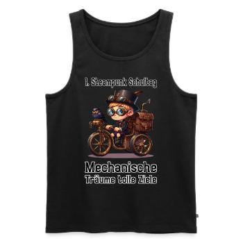 Erster Steampunk Schultag - Männer Premium Bio Tank Top - Schwarz - Vorne - AI Model Male 178 light (178cm)